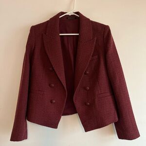 Brand new! Elie Tahari Women’s Jacket, size L, burgundy double-breasted Blazer